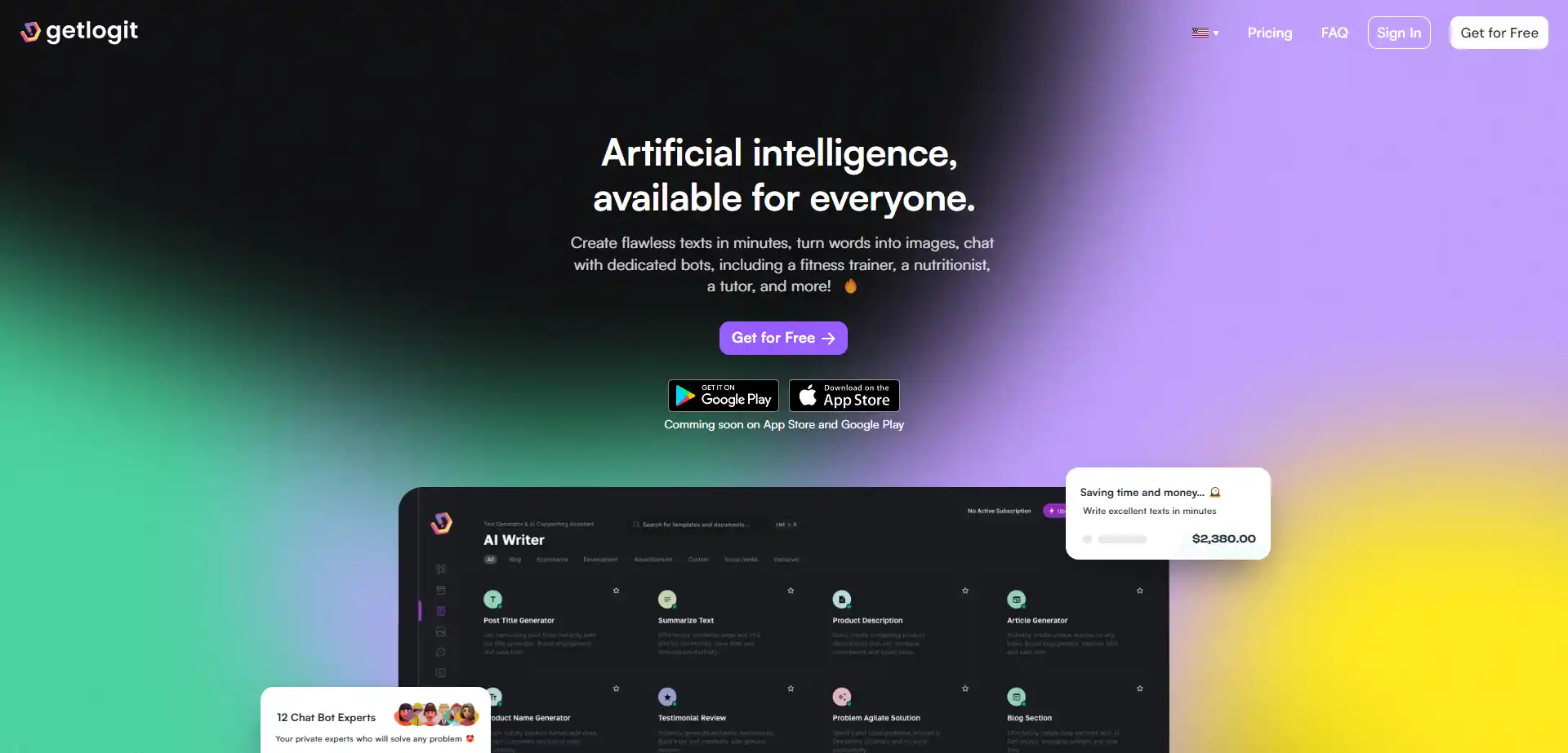 Midjourney prompt builder AI tool on ai-hunter.io the largest artificial intelligence directory GetLogit