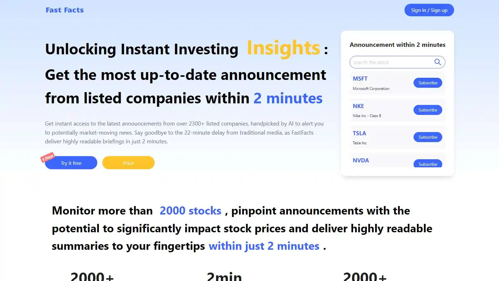FastFacts AI Tool