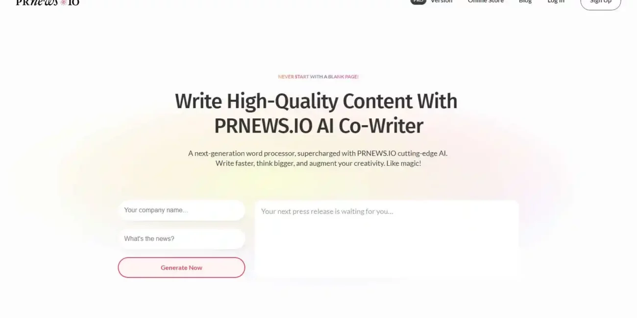 PRNEWS.IO AI Co-Writer