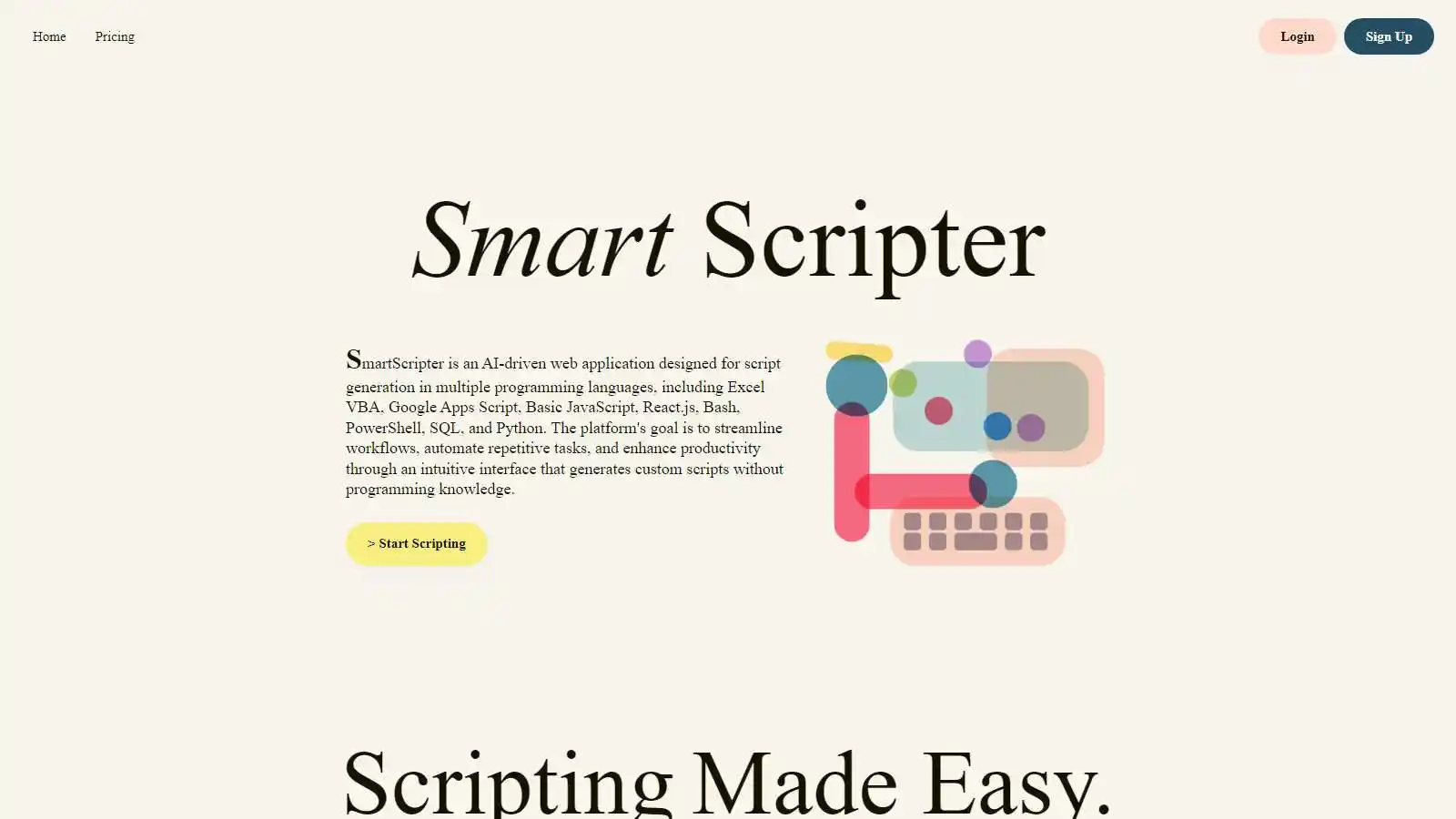 Générateur de code AI SmartScripter Outil d'IA