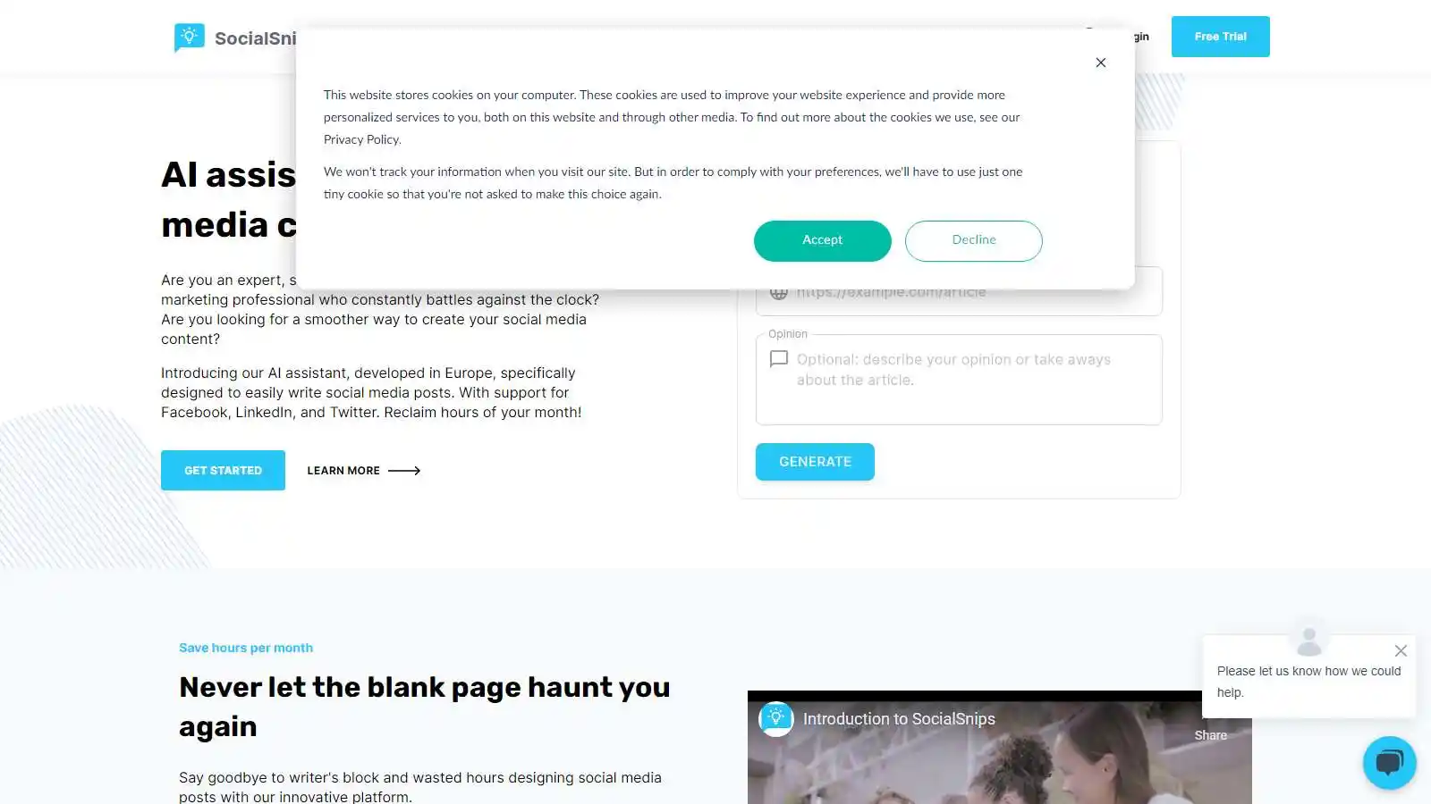 Outil d'IA SocialSnips