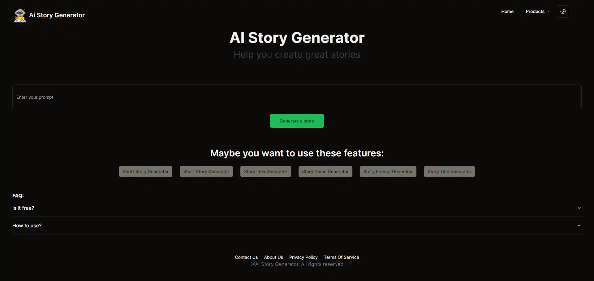 AI Story Generator tool