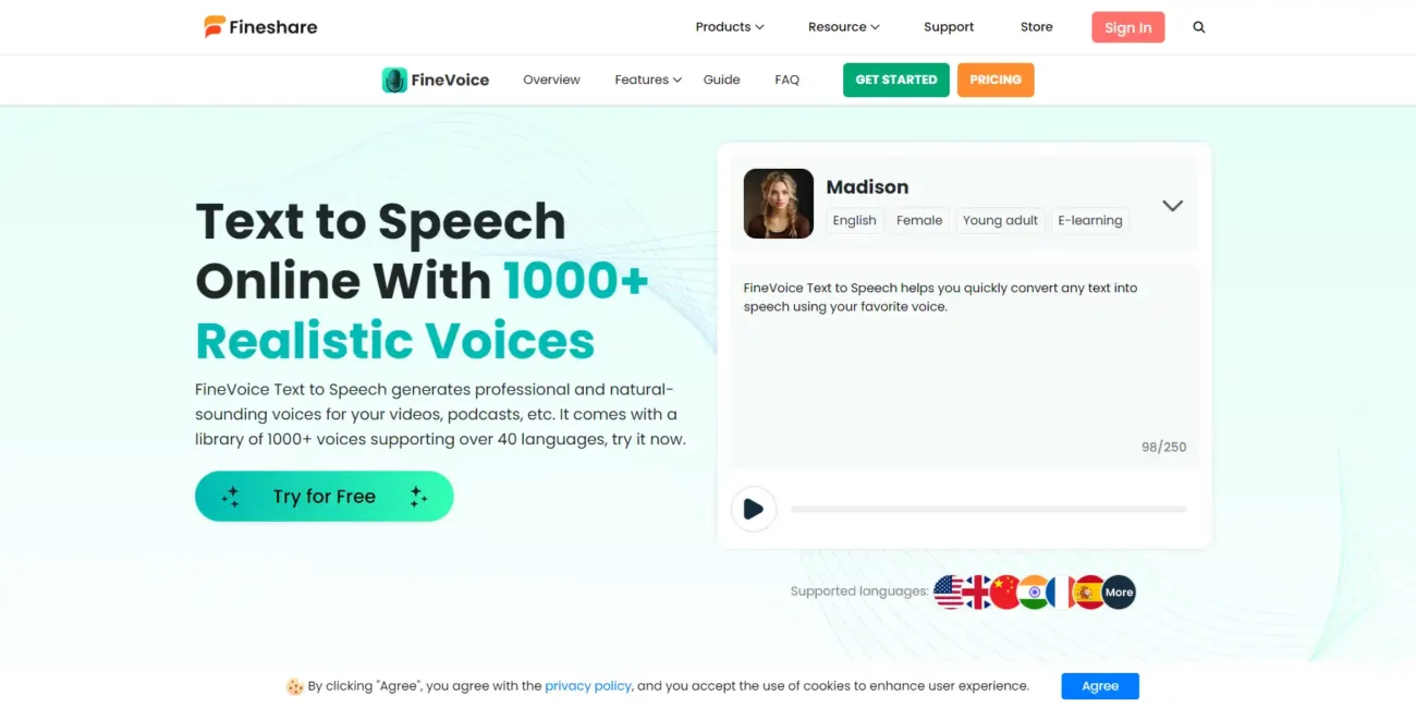 FineVoice Text to Speech