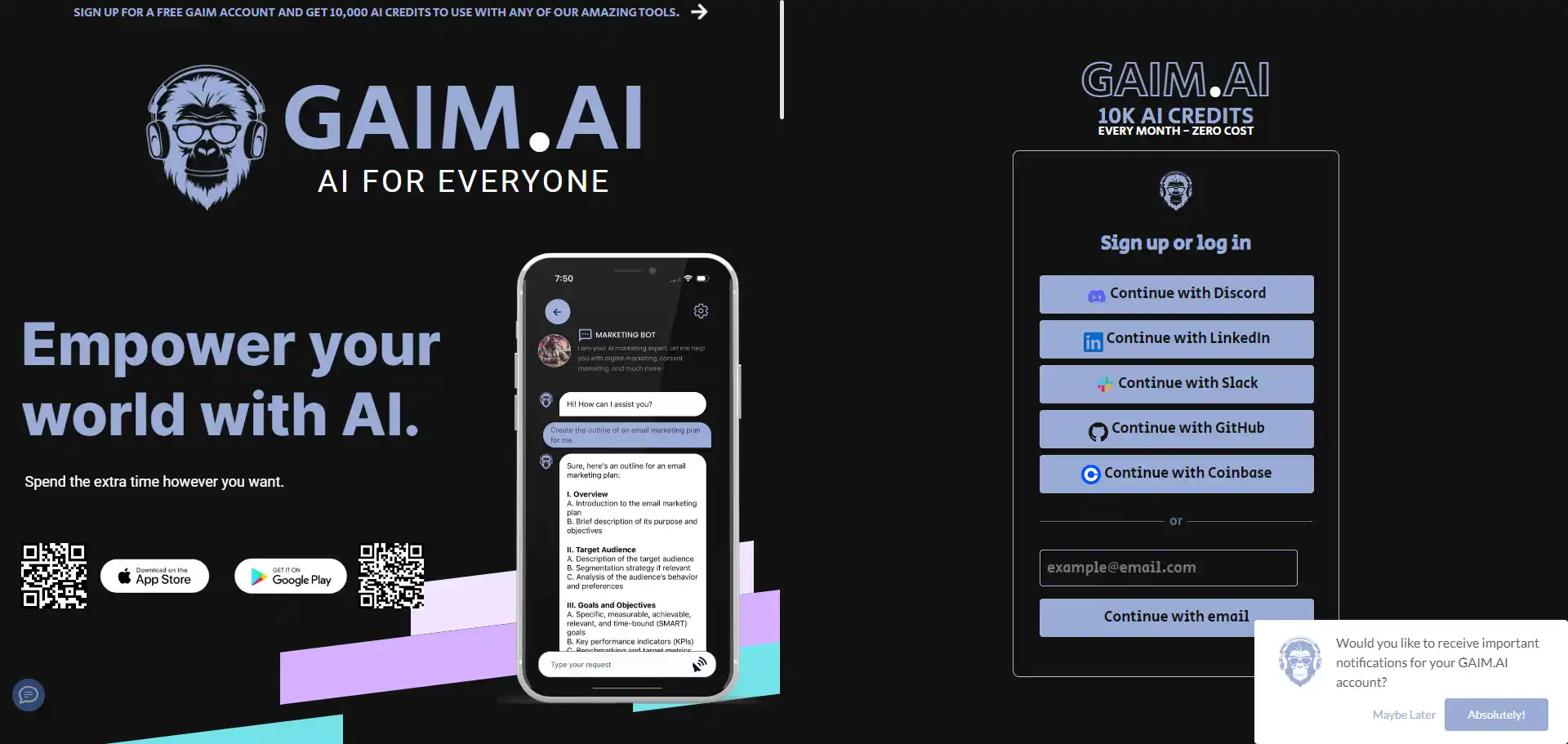 GAIM.AI AI tool on ai-hunter.io the largest artificial intelligence directory GAIM.AI tool