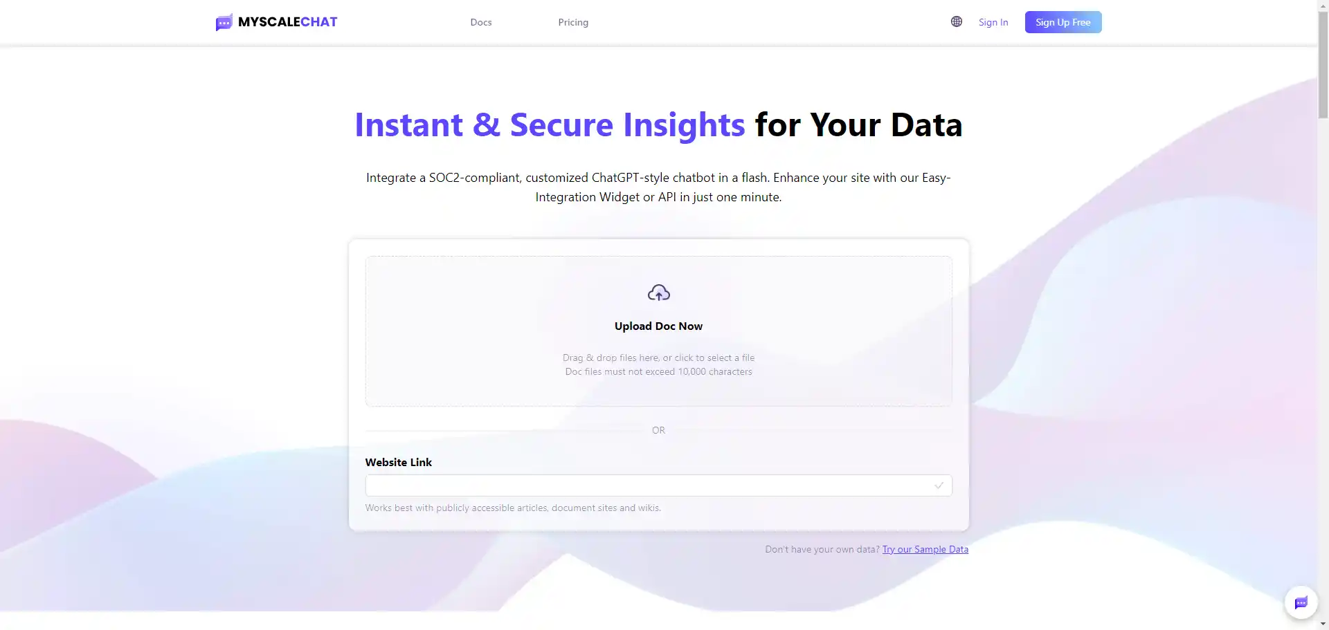 MyScale Chat AI tool