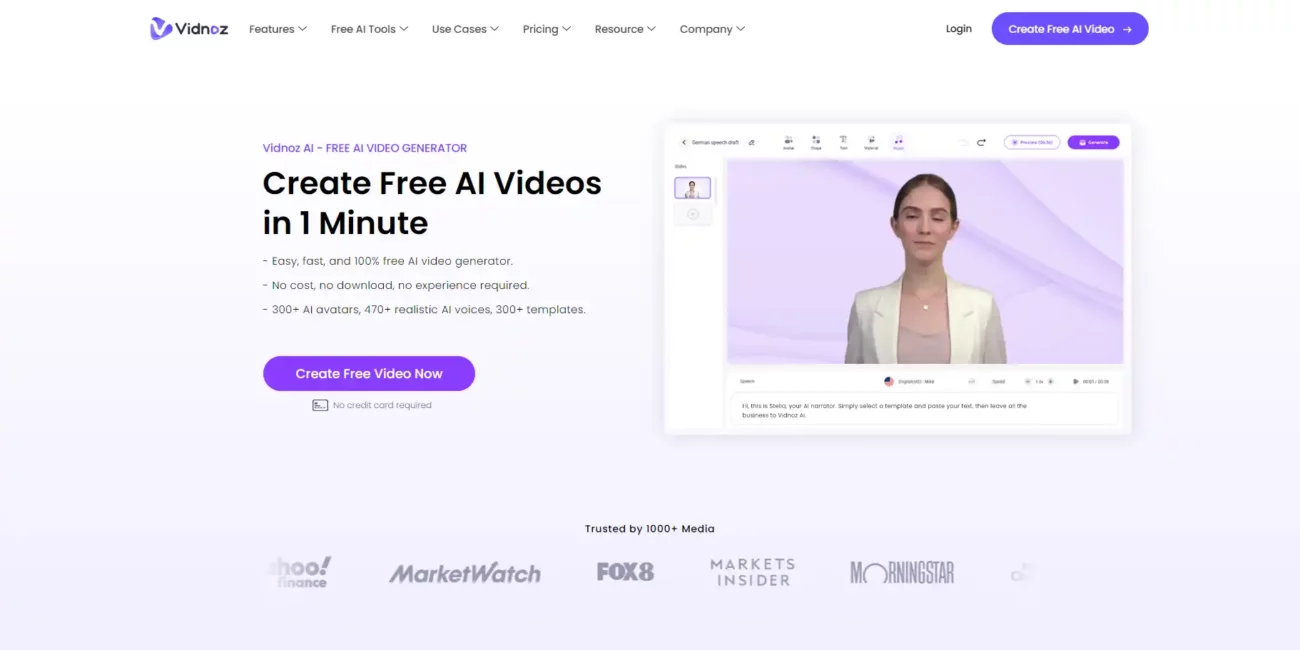 Vidnoz AI Video Generator