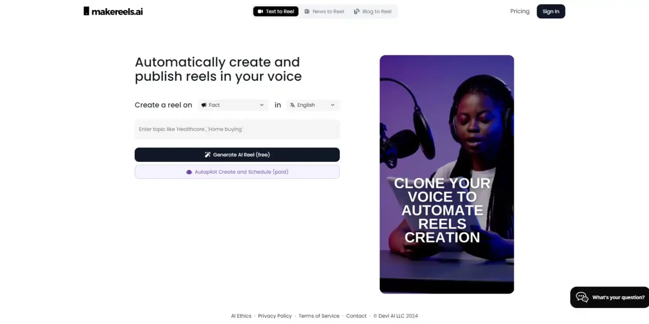 AI Text to Reels Maker
