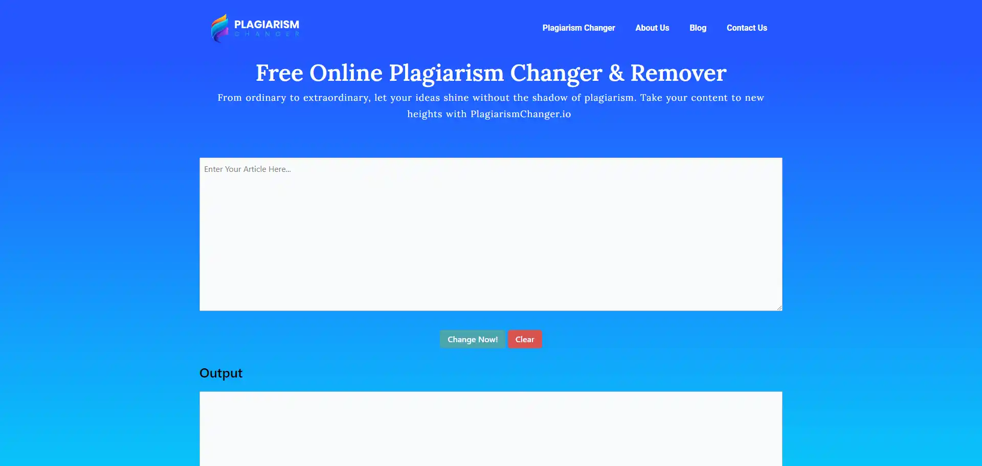 Free Online Plagiarism Changer tool
