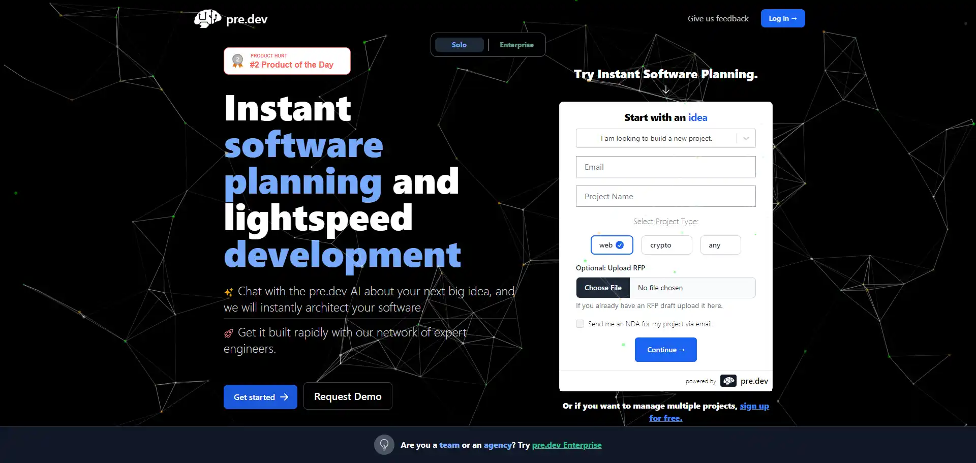 Pre dev AI tool on ai-hunter.io the largest artificial intelligence directory Predev AI tool