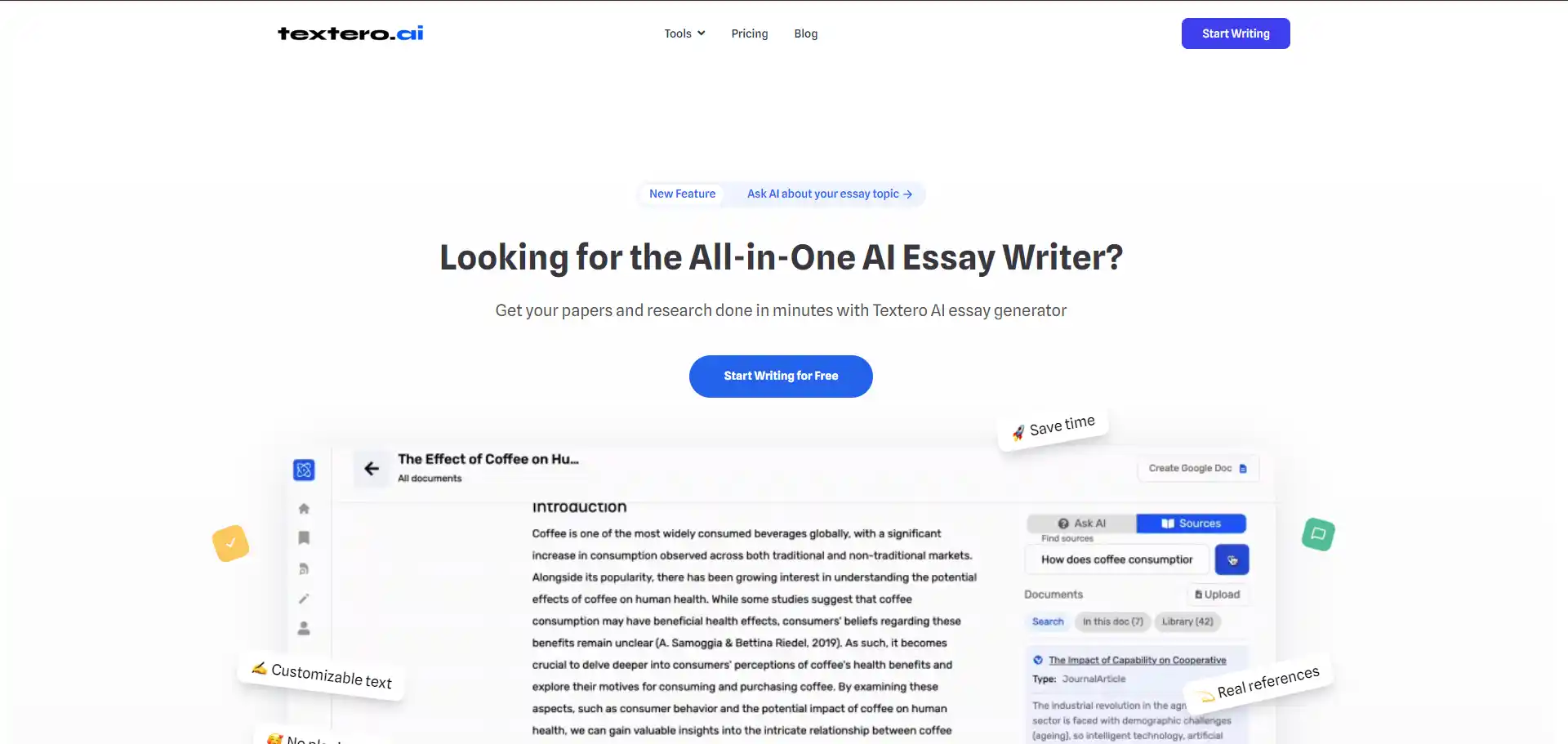 Textero AI Essay Writer tool