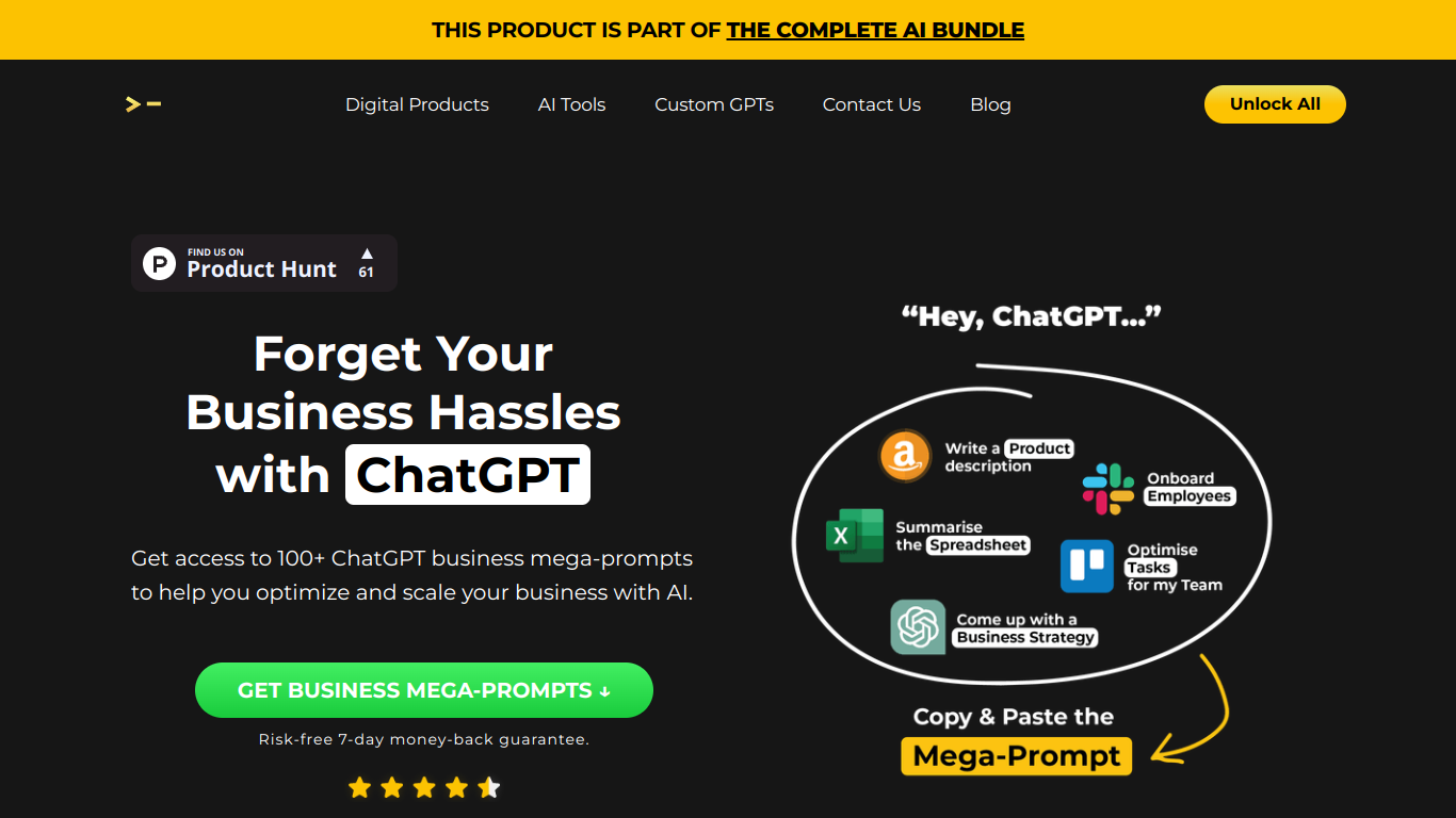 100+ ChatGPT Mega-Prompts for Business.